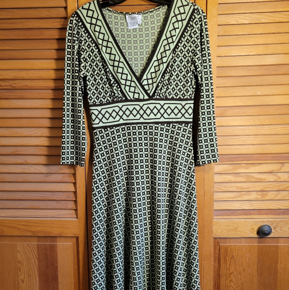 Brown and green celtic dress